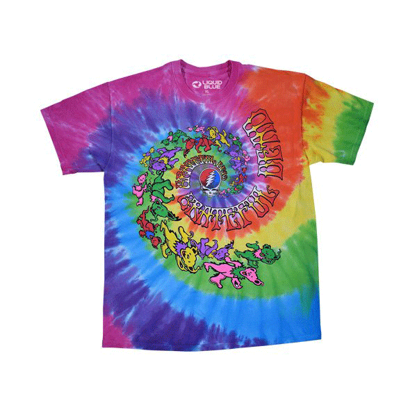T Shirt Grateful Dead Bears Spiral Trippy - Tie Dye-hotRAGS.com
