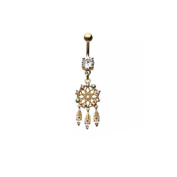 Belly Ring - Dreamcatcher - Gold-hotRAGS.com