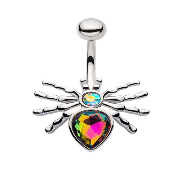 Belly Ring - Spider Rainbow-hotRAGS.com