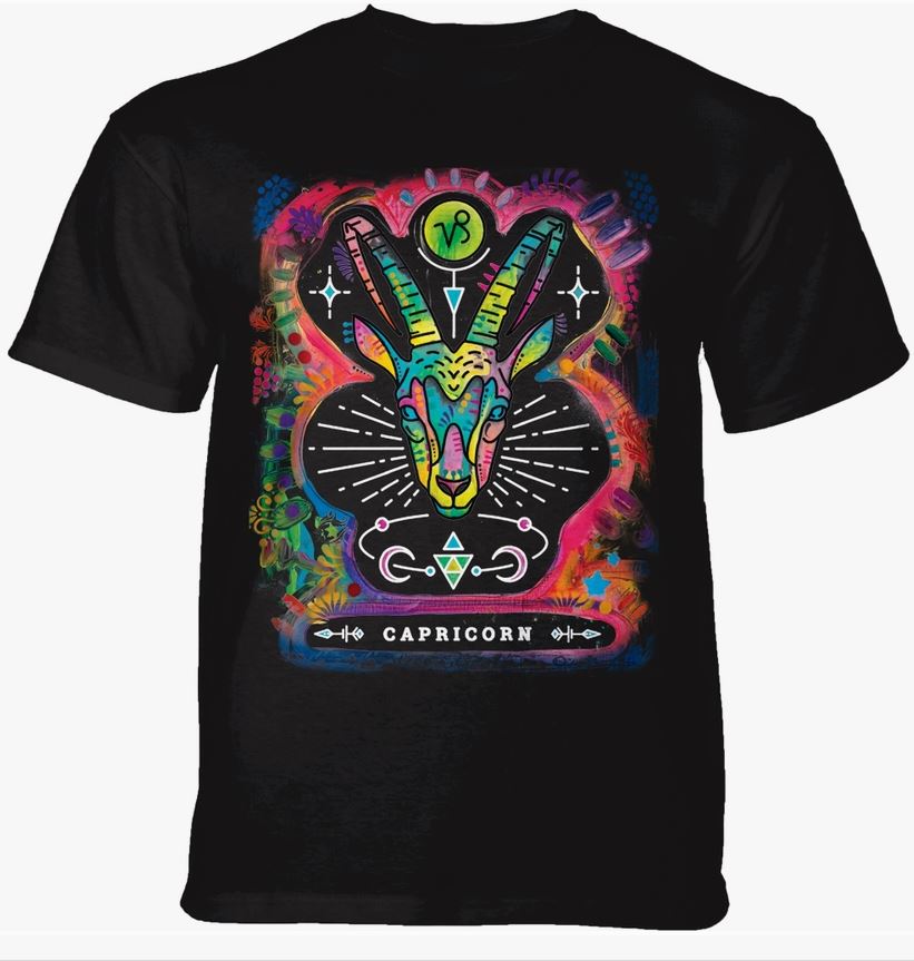 T Shirt - Zodiac Capricorn - Black-hotRAGS.com