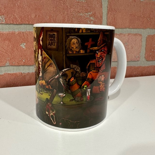 Big Chris Art - Slashers Playing Poker Ceramic Mug-hotRAGS.com