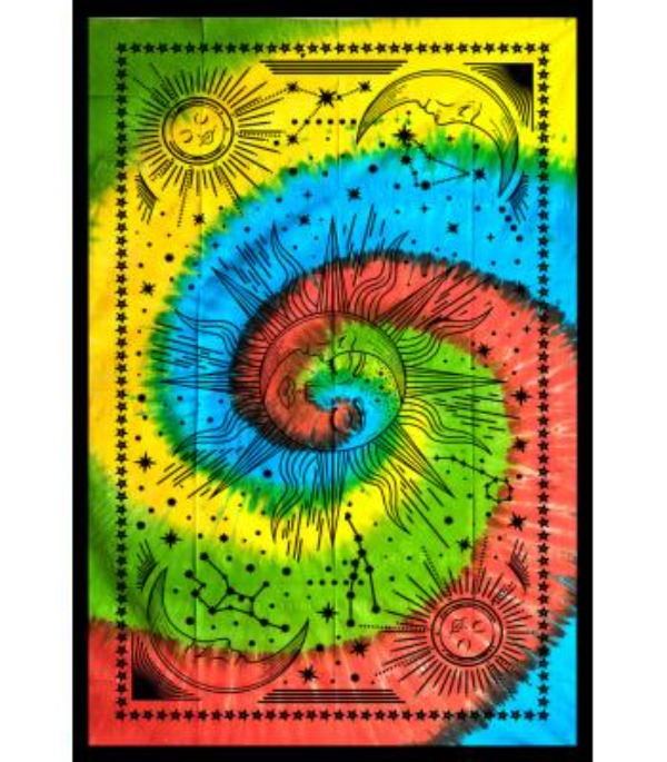Tapestry -Tie Dye - Sun and Moon-hotRAGS.com