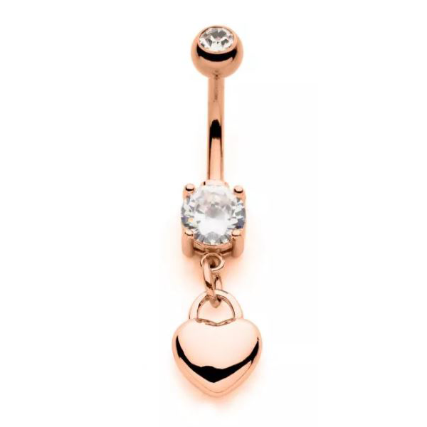 Belly Ring - Heart - Rose Gold-hotRAGS.com