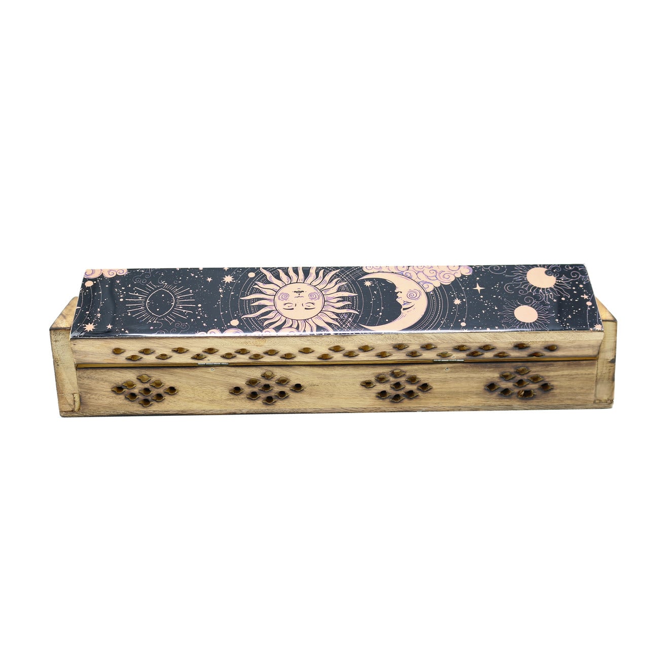 Box Burner - SUN AND MOON BLACK PINK WOODEN COFFIN BOX-hotRAGS.com
