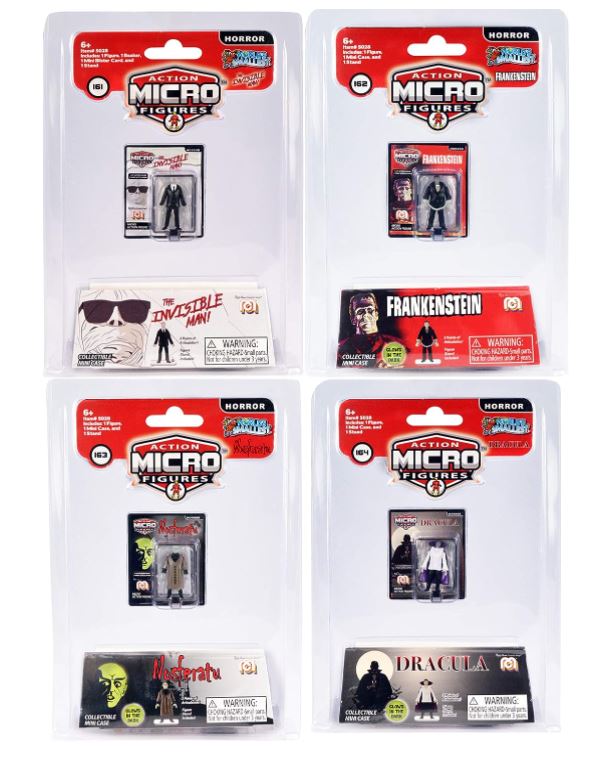 Toy - World's Smallest Micro Action Figures = Horror /EACH SOLD SEPARATELY- Invisible Man - Frankenstein - Nosferatu - Dracula-hotRAGS.com