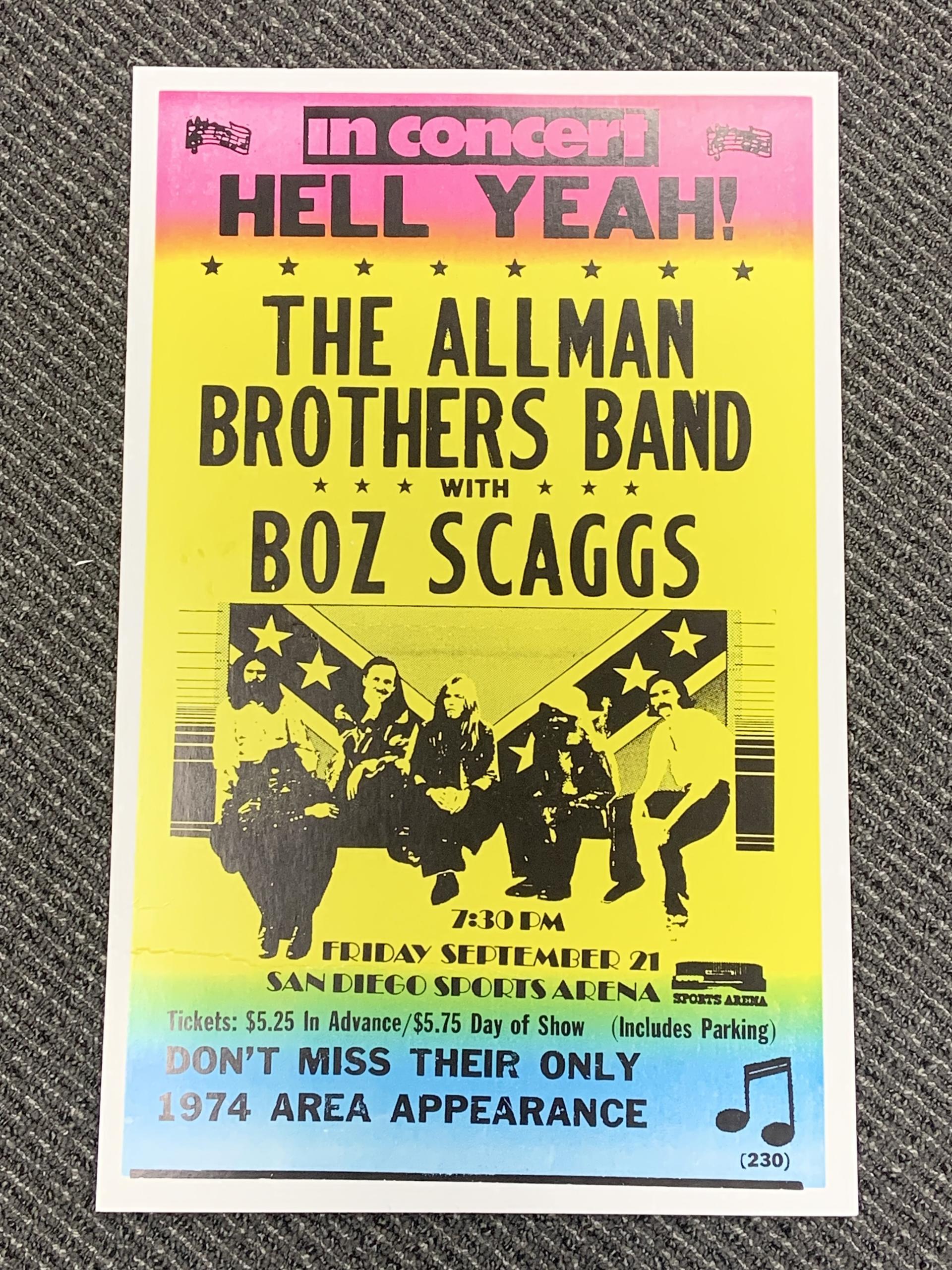 Concert Poster - Allman Brothers -22x14-hotRAGS.com