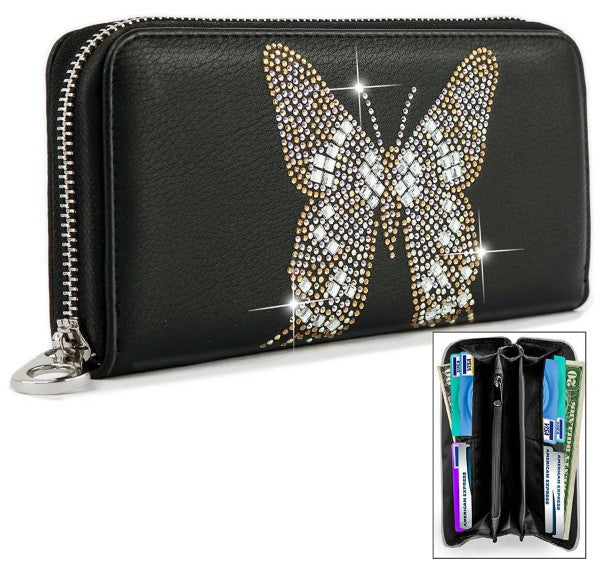 Wallet - Butterfly Rhinestone-hotRAGS.com