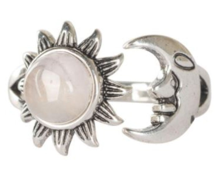 Ring -Sun, Moon - Rose Quartz-hotRAGS.com