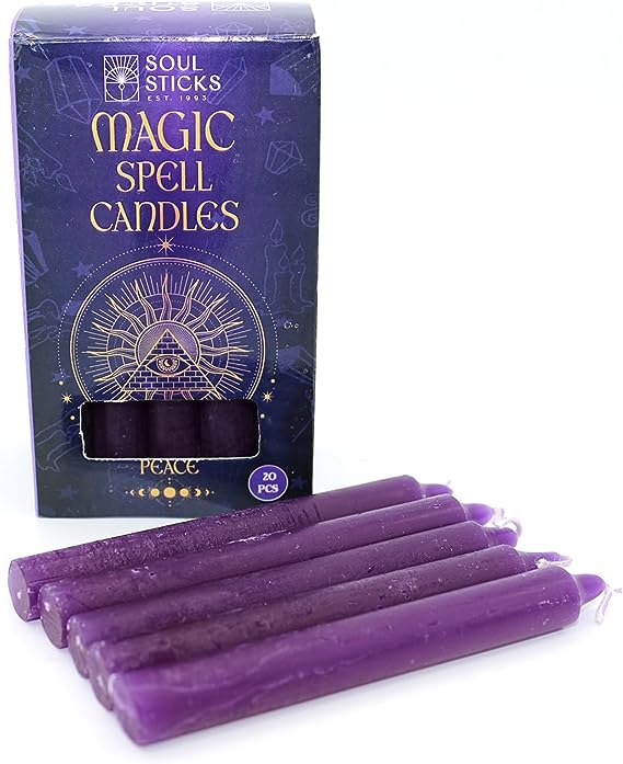 Soul Sticks 4" Magic Spell Chime Taper Premium Candles 20 pcs for Rituals, Ceremonies, Meditation, Altar and Spells (Peace)-hotRAGS.com