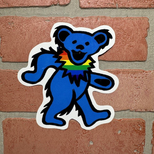 Sticker - Grateful Dead Bear - Blue Rainbow Neck-hotRAGS.com