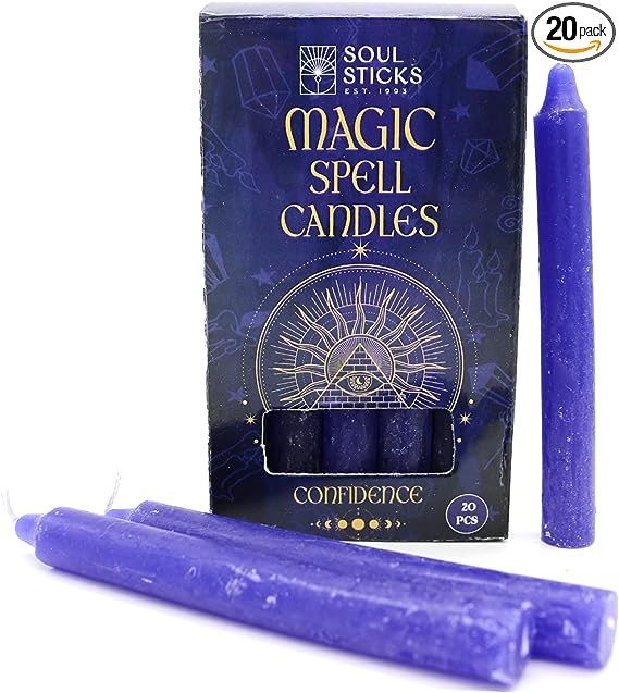 Soul Sticks 4" Magic Spell Chime Taper Premium Candles 20 pcs for Rituals, Ceremonies, Meditation, Altar and Spells (Confidence)-hotRAGS.com