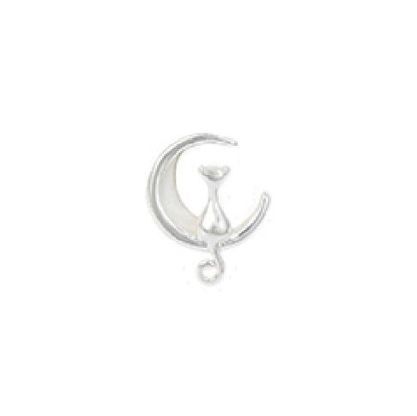 Earrings - Silver Cat Moon-hotRAGS.com