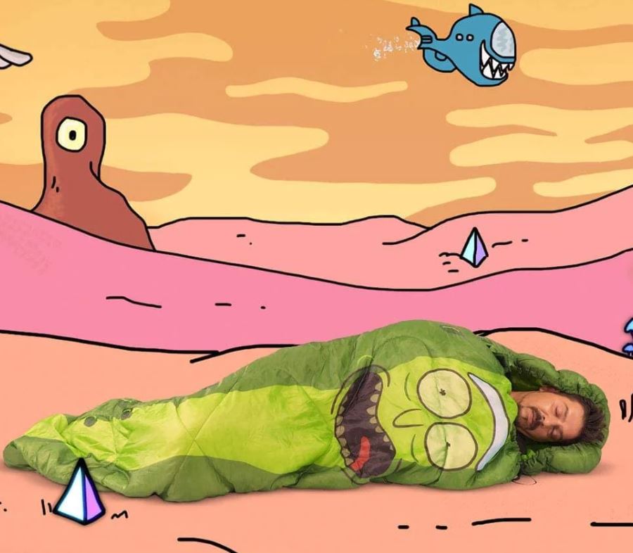 RICK AND MORTY PICKLE RICK SLEEPING BAG W/ CARRY CASE-hotRAGS.com