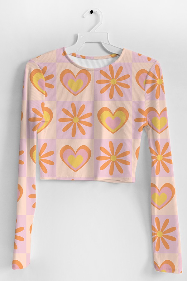 Jr Long Sleeve Shirt - Y2k Heart-hotRAGS.com