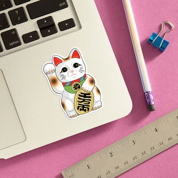 Sticker - Maneki Neko Lucky Cat-hotRAGS.com