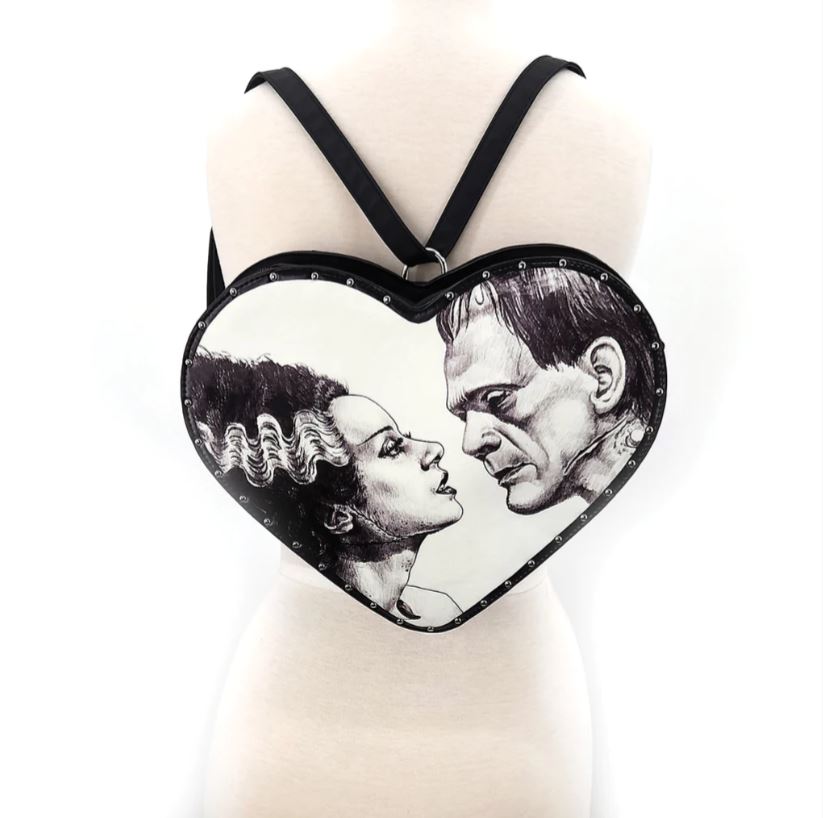 Backpack - Glow In The Dark Heart Shape Frank W/ Bride Backpack-hotRAGS.com