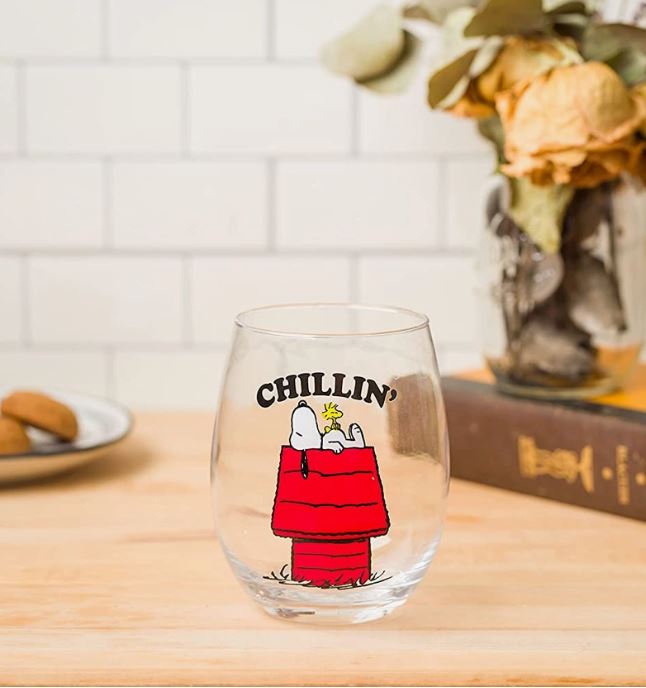 Stemless Glass - Snoopy Woodstock - 20 Oz.-hotRAGS.com