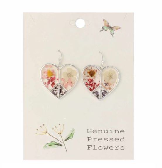 Earrings - Peace and Love Dried Flowers Earrings-hotRAGS.com