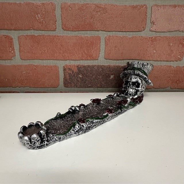 Incense Burner - Skull Roses-hotRAGS.com
