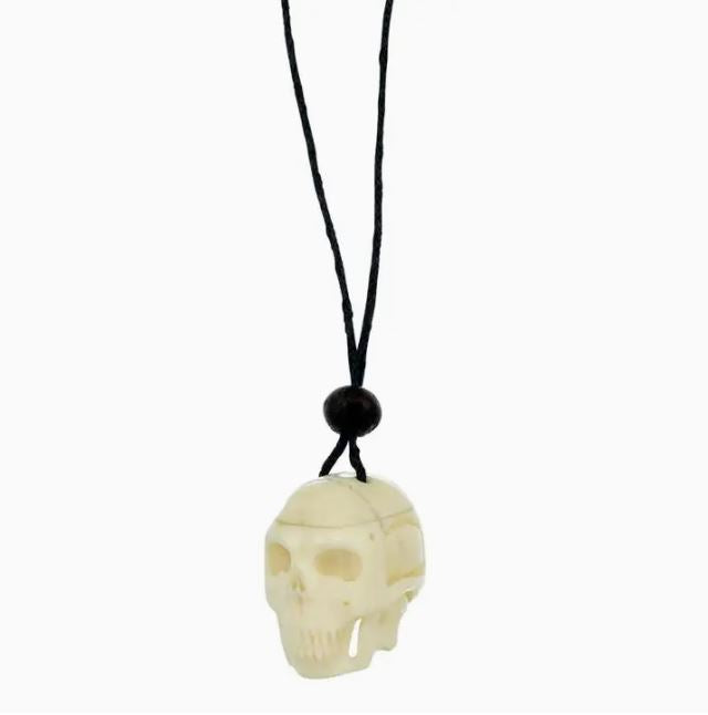Necklace -Carved Bone Skull-hotRAGS.com
