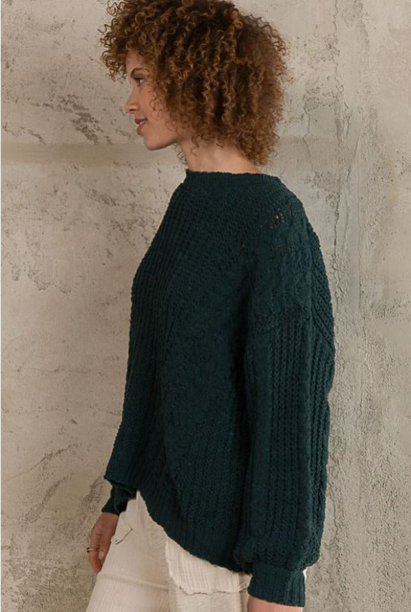 Sweater - Crop - Dark Green-hotRAGS.com
