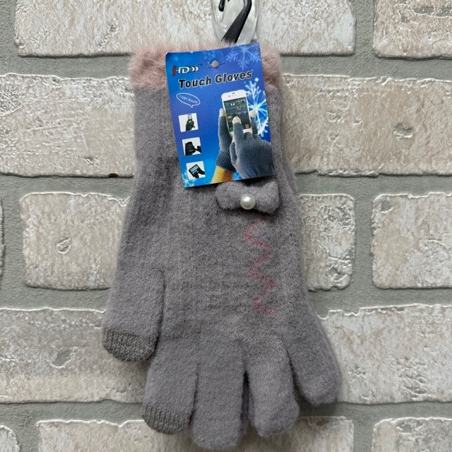 Gloves - Fuzzy - Grey-hotRAGS.com