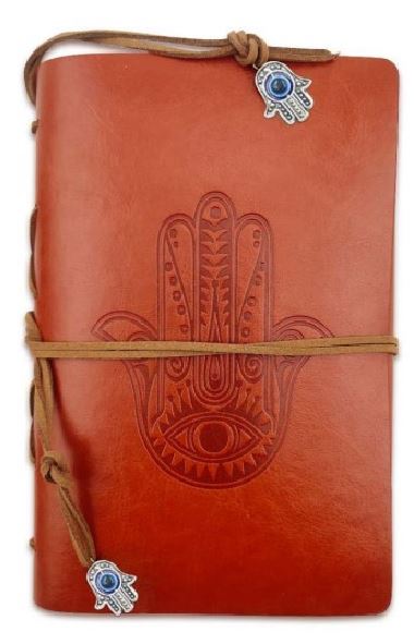 Journal - Leather Hamsa Evil Eye -Brown-hotRAGS.com