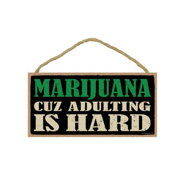 WOODEN SIGN - ADULTING IS HARD - 5"X10"-hotRAGS.com