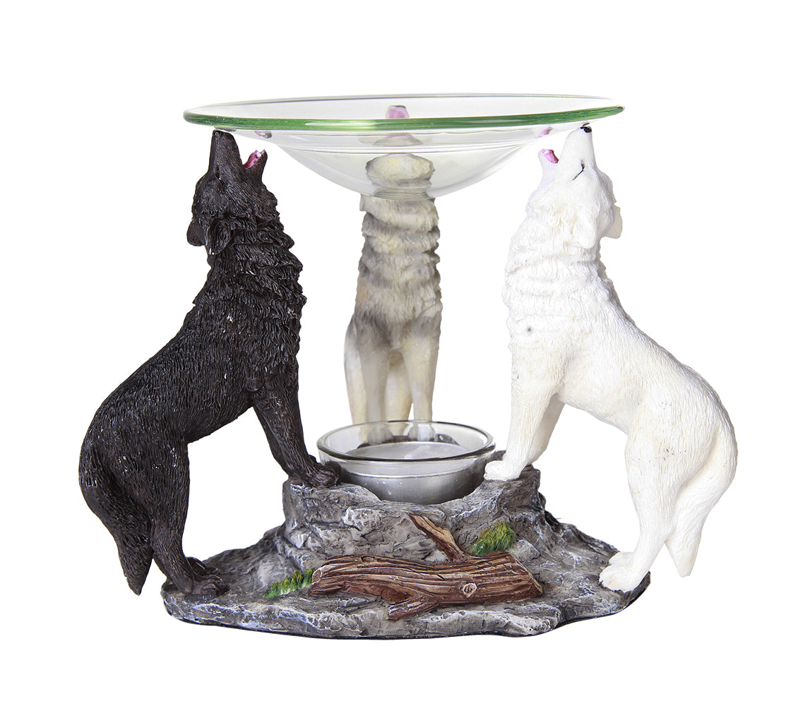 Simmer Pot/Oil Burner - Wolves 6.25x6x5.25"-hotRAGS.com