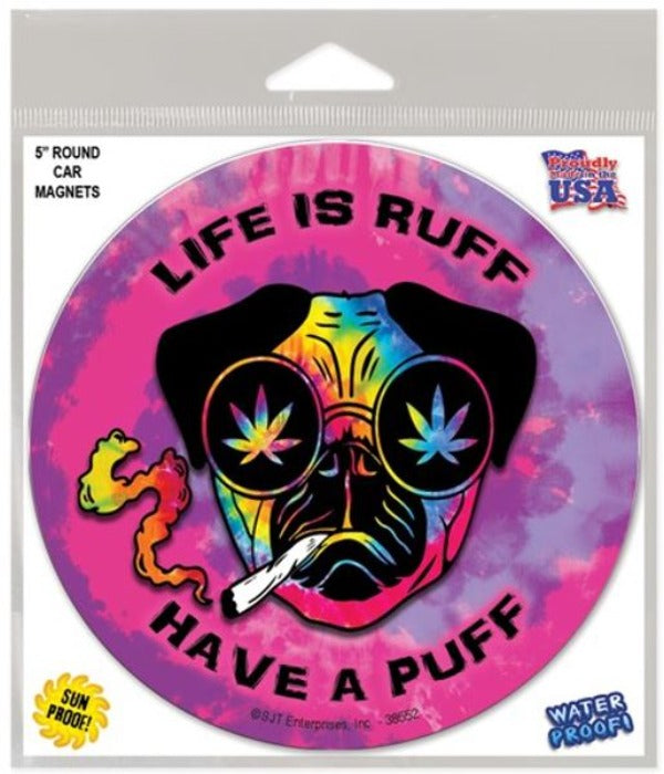 Car Magnet - Life Is Ruff - 5 In-hotRAGS.com