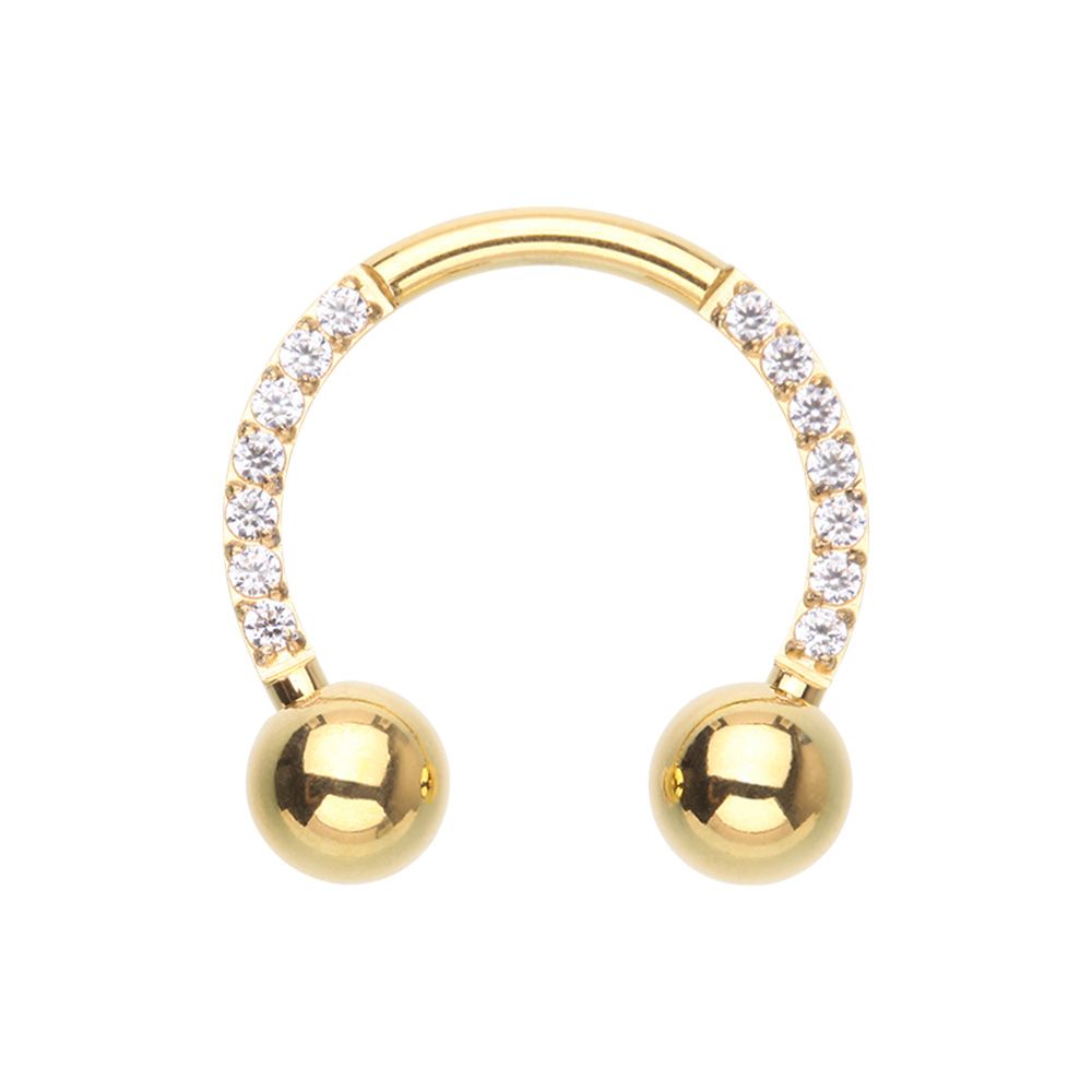 Horseshoe - 16g Muti Gem - Gold-hotRAGS.com