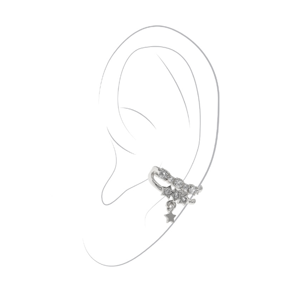 Earring Cuff - 3 Stars - Silver-hotRAGS.com