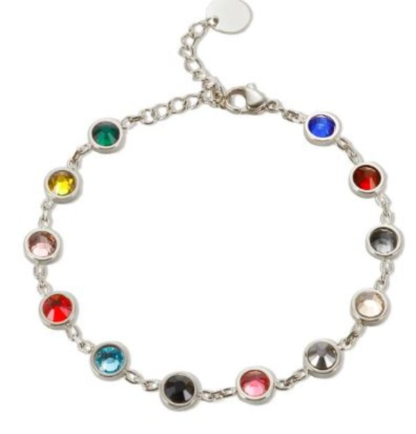 Bracelet - Bejeweled - Silver-hotRAGS.com