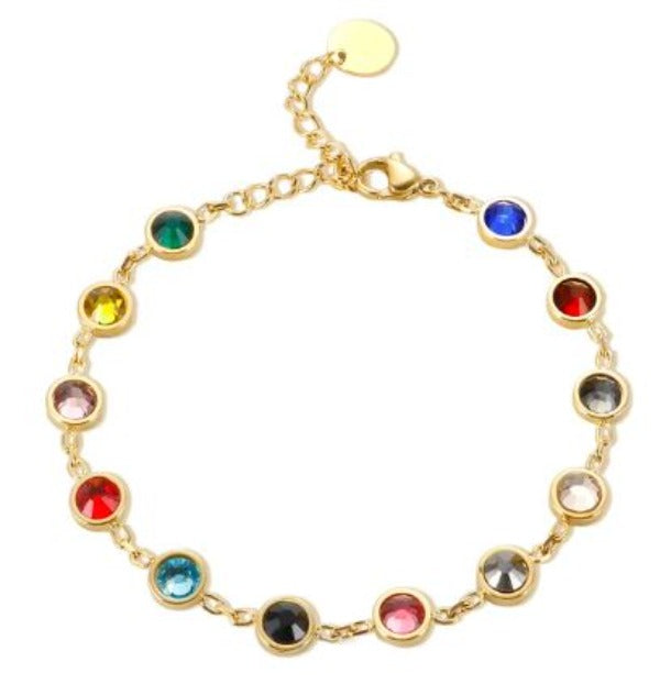 Bracelet - Bejeweled - Gold-hotRAGS.com