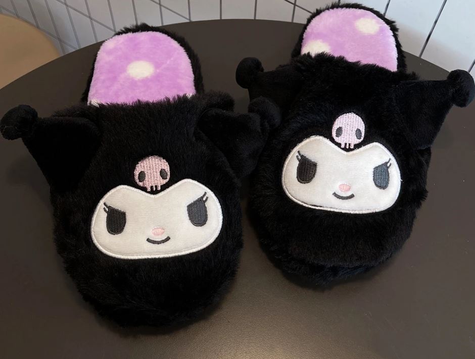 Slippers - Kuromi - One Size 6-9-hotRAGS.com