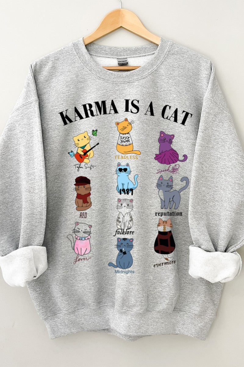 Sweatshirt - Karma Is A Cat-hotRAGS.com