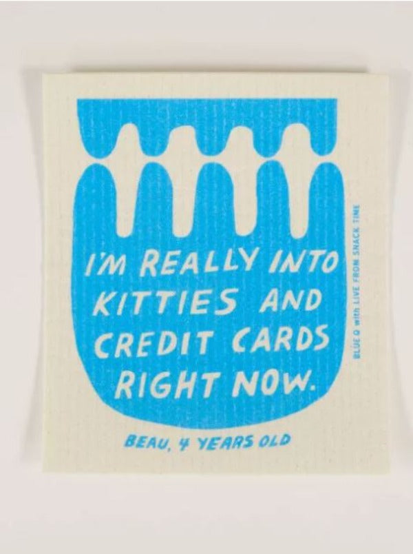 Dishcloth - Kitties And Credit Cards-hotRAGS.com