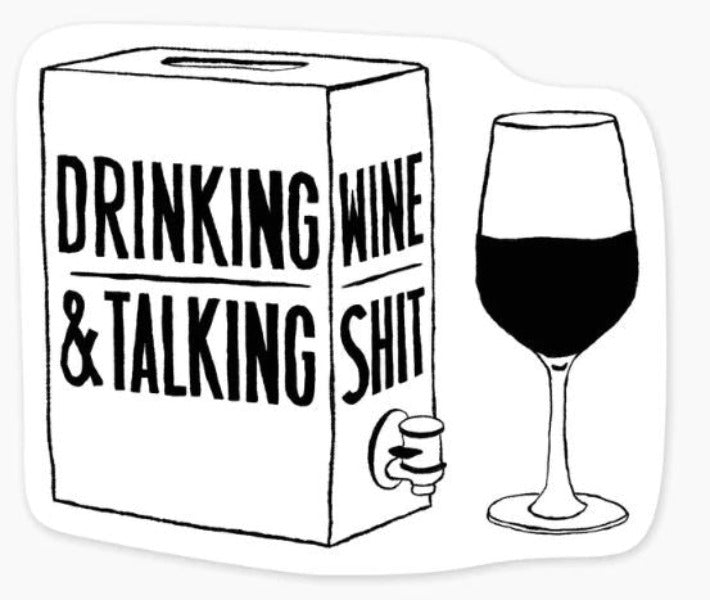 Sticker - Drinking Wine - 3in-hotRAGS.com