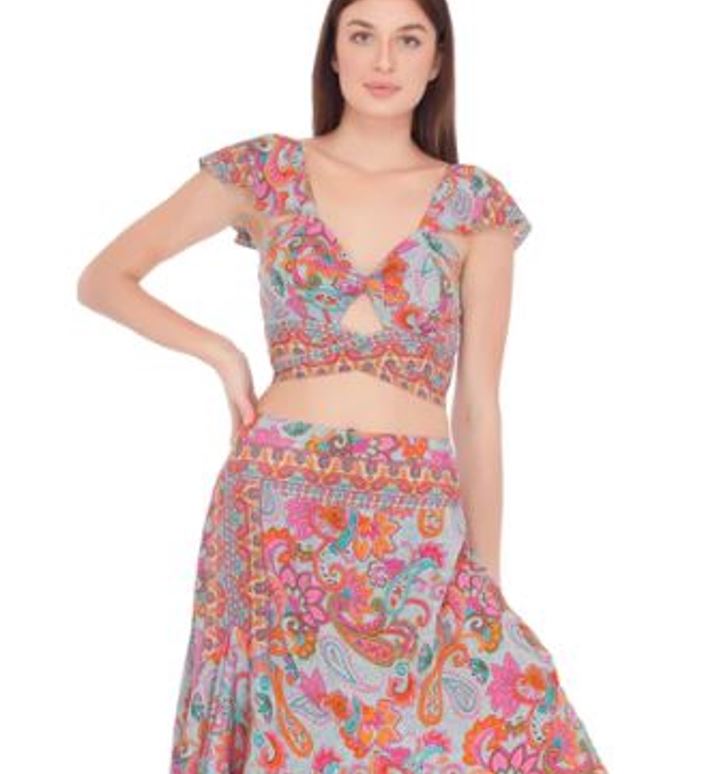 Jr Crop Top - Sari Boho - Unique-hotRAGS.com