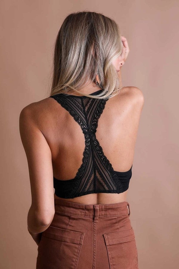 BRALETTE - LACE RACERBACK -Black-hotRAGS.com