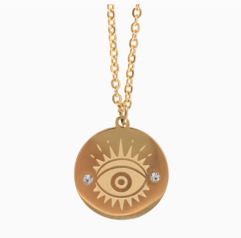 Necklace - All Seeing Eye - Gold-hotRAGS.com