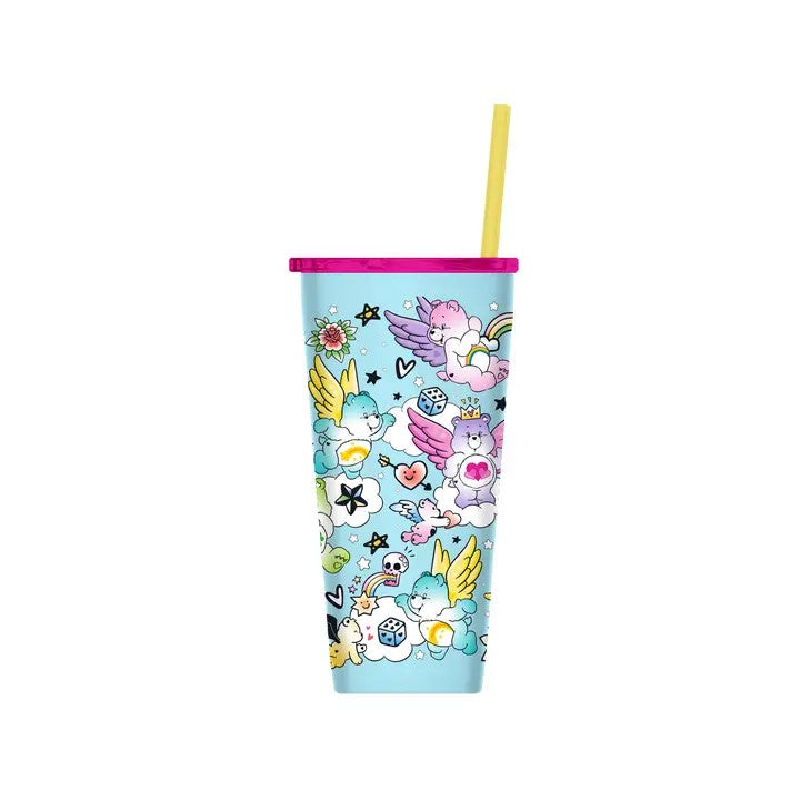 Tumbler - Care Bears Doodle Pattern Double Walled Stainless-Steel Tumbler - 22 Ounces-hotRAGS.com