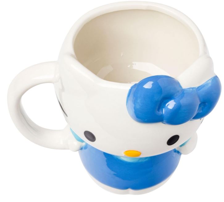 Mug - Sanrio Hello Kitty Blue Outfit Ceramic 3D Sculpted Mug-hotRAGS.com