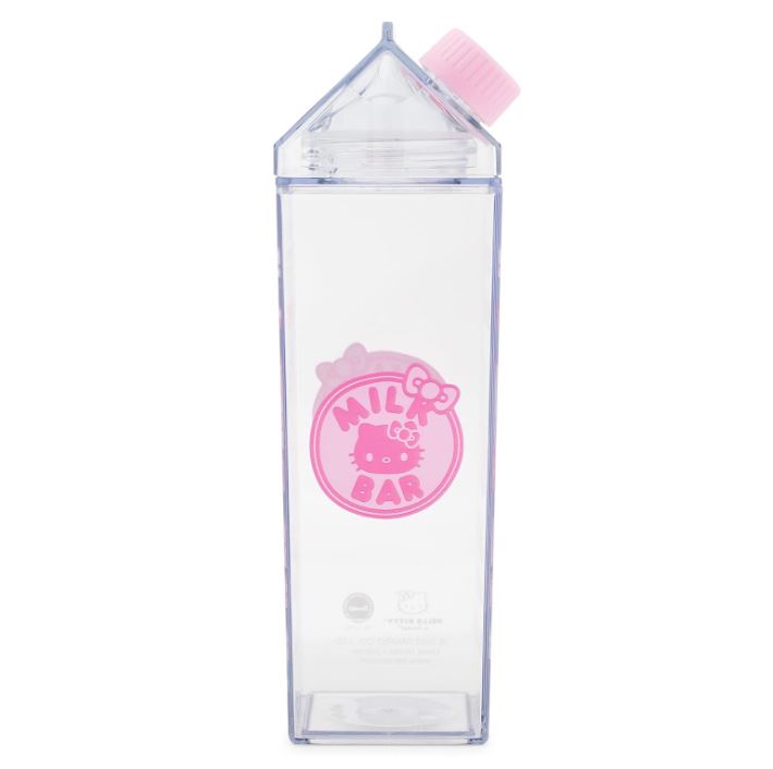 Water Bottle - Sanrio Hello Kitty Strawberry Plastic Milk Carton Bottle | Holds 16 Ounces