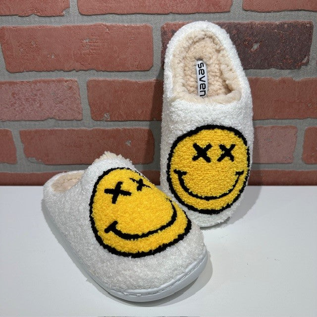 Slipper - Smiley Cross Eyes - Yellow-hotRAGS.com