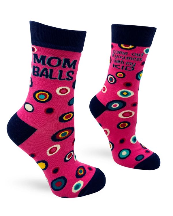 Socks - Mom Balls Come Out If You Mess With My Kids-hotRAGS.com