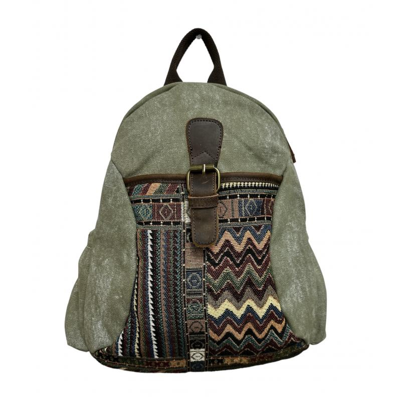canvas or leather backpacks Backpack Canvas Leather Trim