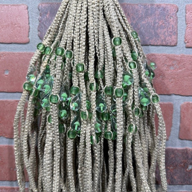Necklace - Hemp Mushroom - Light Green - 3 Beads-hotRAGS.com