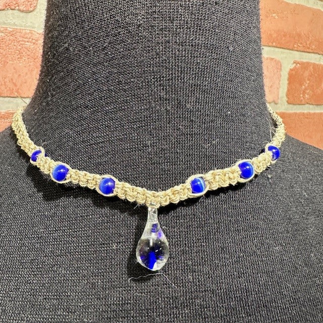 Necklace - Hemp Mushroom - Blue-hotRAGS.com