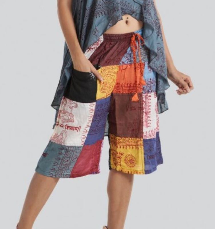 Shorts - Patchwork 3/4 Length-hotRAGS.com